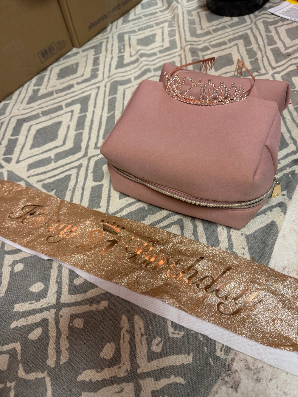 Rose Pink 21st birthday tiara and sash